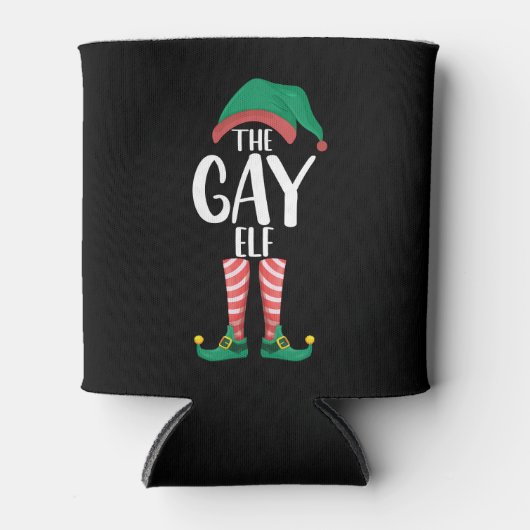 Gay Elf LGTBQ Matching Familie Kerstfeest Blikjeskoeler (Voorkant)