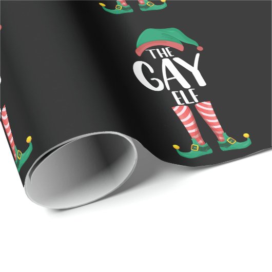 Gay Elf LGTBQ Matching Familie Kerstfeest Cadeaupapier (Rol Hoek)