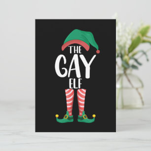 Gay Elf LGTBQ Matching Familie Kerstfeest Kaart