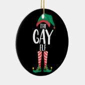 Gay Elf LGTBQ Matching Familie Kerstfeest Keramisch Ornament (Rechts)