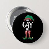 Gay Elf LGTBQ Matching Familie Kerstfeest Ronde Button 7,6 Cm (Voorkant /achterkant)