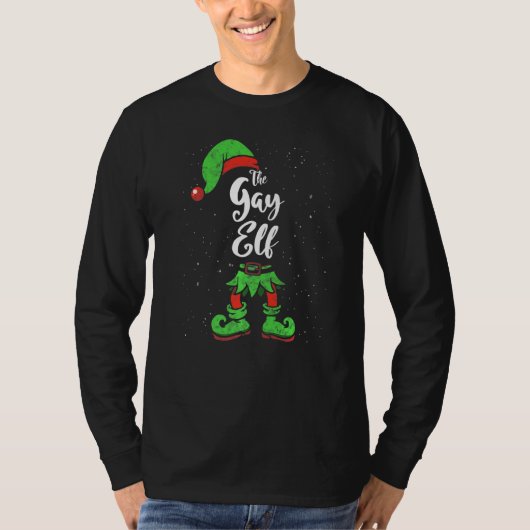 Gay Elf Matching Family Kerstmis Pajama Costume T-shirt (Voorkant)