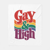 Gay en hoge retro LGBTQ Pride vlag Fleece Deken (Voorkant)