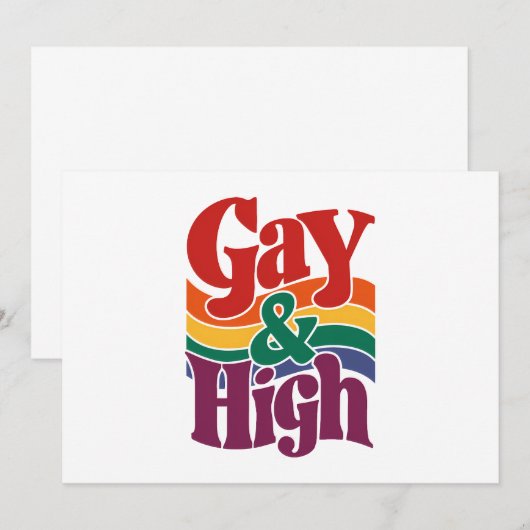 Gay en hoge retro LGBTQ Pride vlag Kaart (Voorkant / Achterkant)