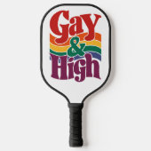 Gay en hoge retro LGBTQ Pride vlag Pickleball Paddle (Voorkant)