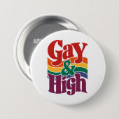 Gay en hoge retro LGBTQ Pride vlag Ronde Button 7,6 Cm (Voorkant /achterkant)
