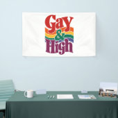 Gay en hoge retro LGBTQ Pride vlag Spandoek (Beurs)