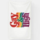 Gay en hoge retro LGBTQ Pride vlag Spandoek (Verticaal)