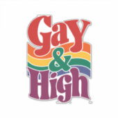 Gay en hoge retro LGBTQ Pride vlag Sticker (Voorkant)