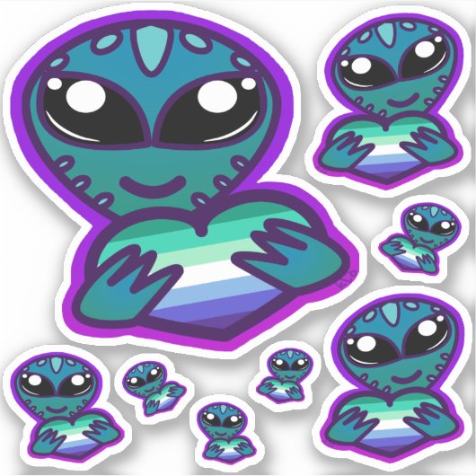 Gay en Proud Alien-Stickers Sticker (Voorkant)