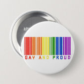 Gay en Proud Barcode Ronde Button 7,6 Cm (Voorkant /achterkant)