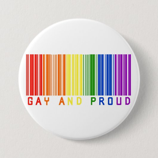 Gay en Proud Barcode Ronde Button 7,6 Cm (Voorkant)