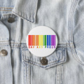 Gay en Proud Barcode Ronde Button 7,6 Cm (In situ)
