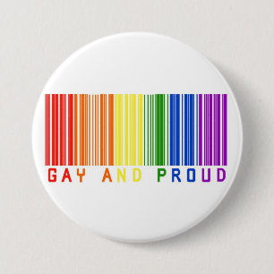 Gay en Proud Barcode Ronde Button 7,6 Cm