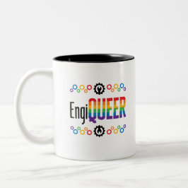 Gay Engineer Engineering Engiqueer Pride Month Tweekleurige Koffiemok