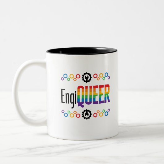 Gay Engineer Engineering Engiqueer Pride Month Tweekleurige Koffiemok (Links)