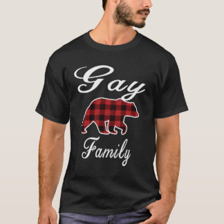Gay Familie Beer Rood Plaid Kerst Pyjama Mannen Wo T-shirt