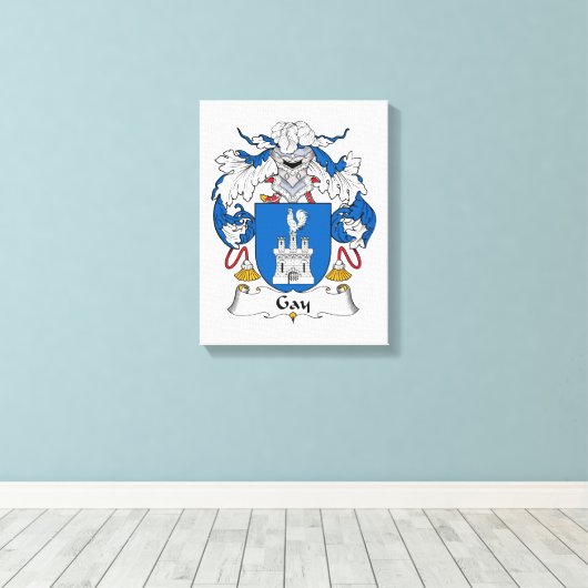 Gay familie Crest Canvas Afdruk (Insitu (Houten vloer))