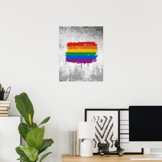 GAY FLAG DRIPPING POSTER (Thuiskantoor)
