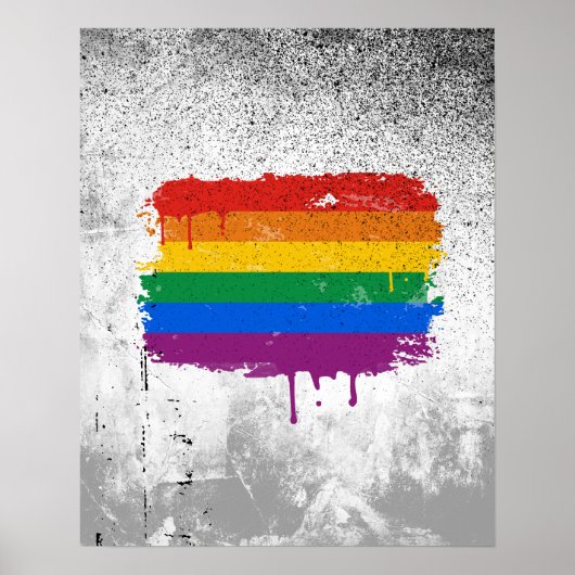 GAY FLAG DRIPPING POSTER (Voorkant)