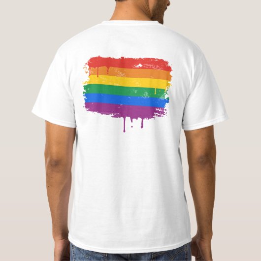 GAY FLAG DRIPPING T-SHIRT (Achterkant)