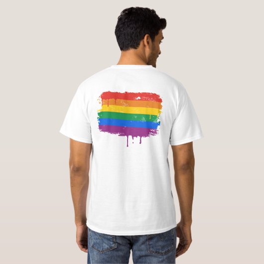 GAY FLAG DRIPPING T-SHIRT (Achterkant volledig)