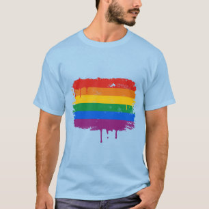 GAY FLAG DRIPPING T-SHIRT