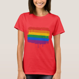 GAY FLAG DRIPPING T-SHIRT