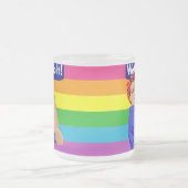 GAY FLAG EN ROSIE DE RIVETER MATGLAS KOFFIEMOK (Center)