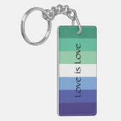 Gay Flag Love is Love Custom Sleutelhanger (Voorkant Links)