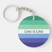 Gay Flag Love is Love Custom Sleutelhanger (Voorkant)