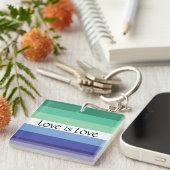 Gay Flag Love is Love Custom Sleutelhanger (Voorkant Rechts)