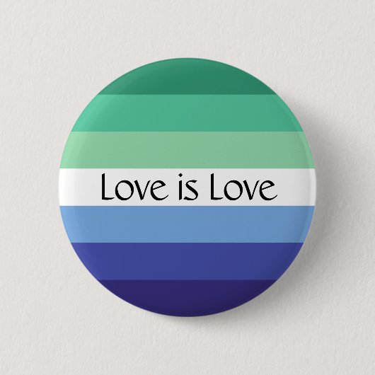 Gay Flag Love is Love Custom Text Button (Voorkant)