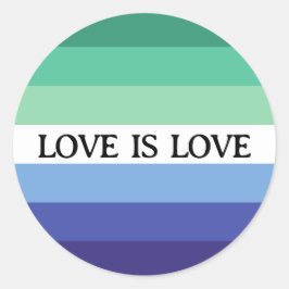 Gay Flag Love Ronde Sticker