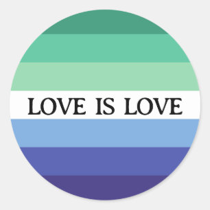 Gay Flag Love Ronde Sticker