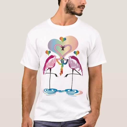 Gay Flamingos Apparel T-shirt (Voorkant)