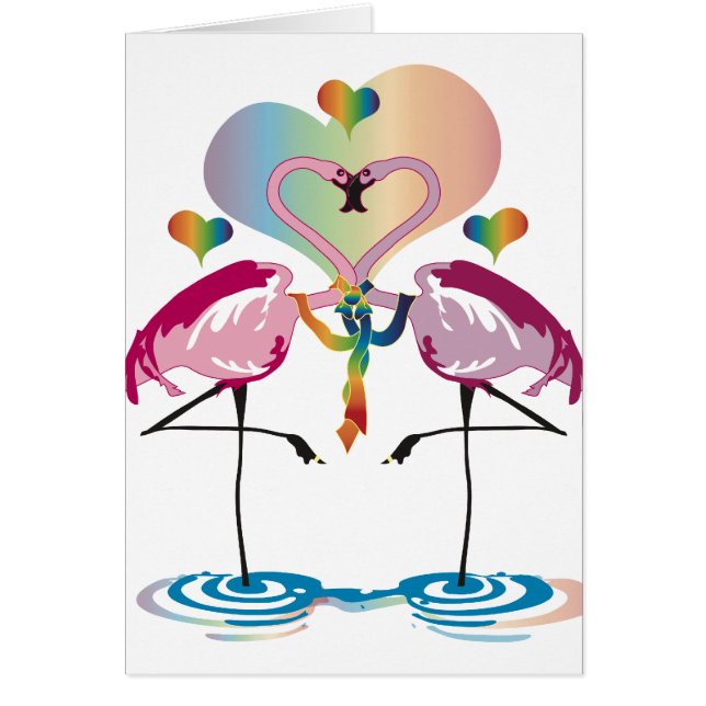 Gay Flamingos Cards (Voorkant)
