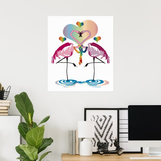 Gay Flamingos Print (Thuiskantoor)