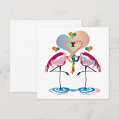 Gay Flamingos-uitnodigingen Kaart (Voorkant / Achterkant)
