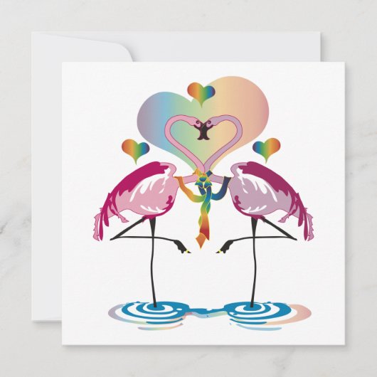 Gay Flamingos-uitnodigingen Kaart (Voorkant)