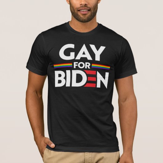 GAY FOR JOE BIDEN T-Shirt (Voorkant)