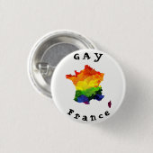 GAY France Badge Ronde Button 3,2 Cm (Voorkant /achterkant)