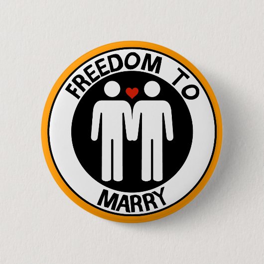 Gay Freedom of Marry Ronde Button 5,7 Cm (Voorkant)