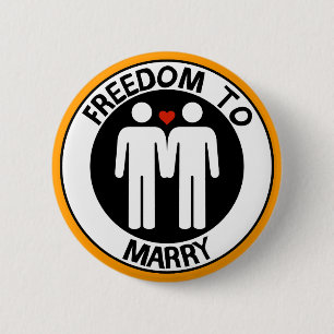 Gay Freedom of Marry Ronde Button 5,7 Cm