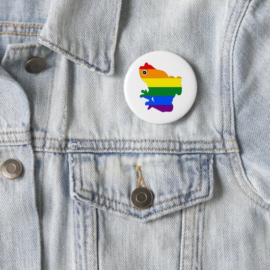 Gay Frog LGBT Pride Rainbow-Button Ronde Button 5,7 Cm (In situ)
