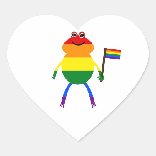 Gay Frog LGBT Pride Rainbow Classic Ronde Sticker (Voorkant)