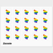 Gay Frog LGBT Pride Rainbow Square Stickers (Vel)