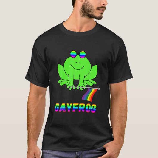 Gay Frog LGBT Pride Rainbow Toad Gender Queer Homo T-shirt (Voorkant)