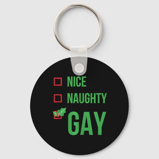 Gay Funny Pajama kerstcadeau Sleutelhanger (Voorkant)