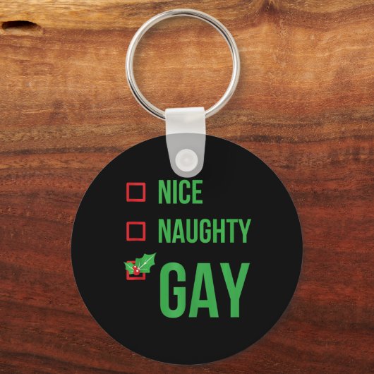 Gay Funny Pajama kerstcadeau Sleutelhanger (Voorkant)
